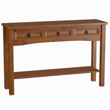 Imagem de Aparador De Sala Rústico 100% Madeira 3 Gavetas Imperial Imbuia Fosco