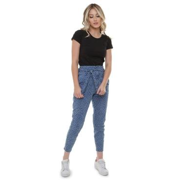 Imagem de Calça Jeans Clochard Feminina Animal Print Onça-Feminino