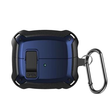 Imagem de TSVSXS Capa de bloqueio compatível com Samsung Galaxy Buds3 Pro/Galaxy Buds3 (2024) com chaveiro, capa de proteção projetada com armadura robusta com trava segura para homens e mulheres