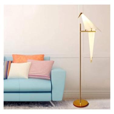 Imagem de Luminária de chão, guindaste de papel, luminária de chão em pvc, abajur com base de metal, compatível com mesa de cabeceira, lustre pendente de teto