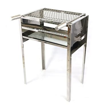 Imagem de LAURINDOS Churrasqueira Inox Grande 56x40x81cm Altura Super Reforçada