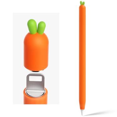 Imagem de ELETIUO Capa de silicone macio para Apple Pencil compatível com Apple Pencil 1ª geração, capa protetora para tela sensível ao toque cenoura, acessórios compatíveis com iPad Pro de 9,7 polegadas/10,5
