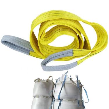 Imagem de Cinta Elevaçao Carga Pesada 3 Toneladas 6 Metros Resistente Reforçada Guincho Reboque Guindaste