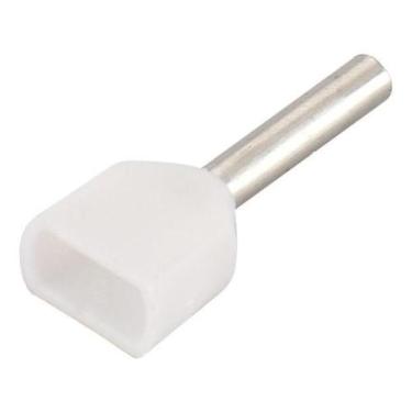 Imagem de 500 X Terminal Conector Tubular Ilhós Duplo 0,5Mm Branco - Decorarmais