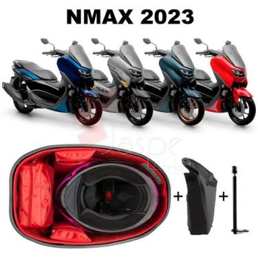 Imagem de Forro Nmax 2023 Connected Premium Vermelho Guidão + 1 Antena - Jaspe A