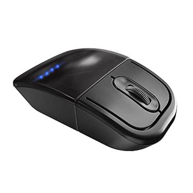 Imagem de Mouse sem fio multifuncional 2.4G BT Dual-mode Mouse portátil recarregável óptico com fones de ouvido BT preto