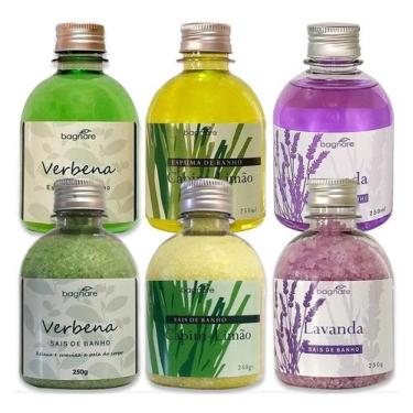 Imagem de Kit 3 Sais De Banho E 3 Espumas P/Banheira Ofurô Relaxante - Bagnare