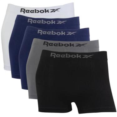 Imagem de Kit 5 Cuecas Masculina Boxer Reebok Premium Elastano Lisa, 1branco, 2a
