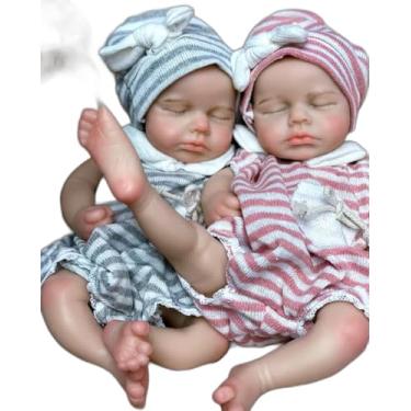 Imagem de Bebe Reborn Menino, Silicone Sólido de Corpo Inteiro, Pode Abrir a Boca, 33cm