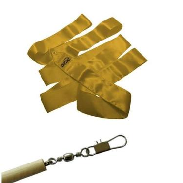 Imagem de Kit Baby Estilete madeira com Fita Cetim 3M Dicat Sports, Amarelo