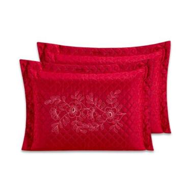 Imagem de Kit 4 Porta Travesseiros Bordado 70cm x 50cm Matelado - Rafaloro Enxov
