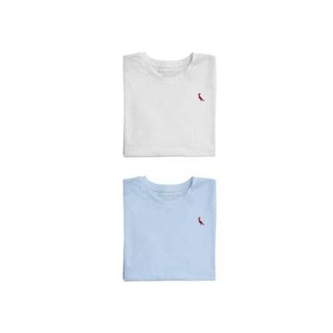 Imagem de Kit 2 Camisetas Brasa Reserva Mini, 04, Branco, Azul