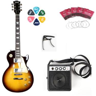 Imagem de Guitarra les paul land  cubo encordoamento capotraste palheta