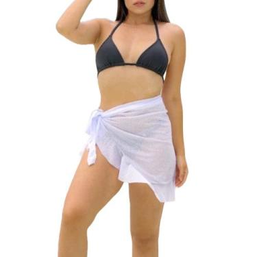 Imagem de Saída de Praia Canga Saia Moda Feminina Verão - Genérica, Branco