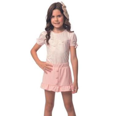 Imagem de Conjunto de Roupa Infantil Blusa e Shorts/Saia -tam. 4 a 14 - Dente D'