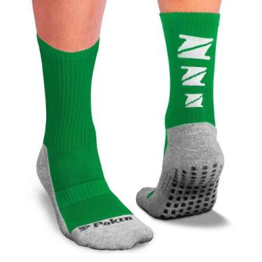 Imagem de Meias Esportiva Poker Antiderrapante Verde, Verde, G