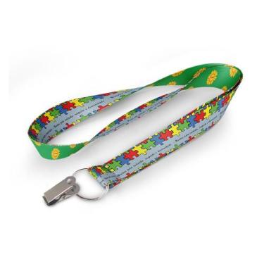 Imagem de Cordão Chaveiro de Crachá Para Identificação de Autista/autismo e Defi