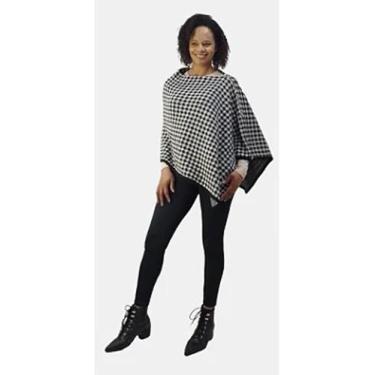 Imagem de Poncho Pied Poule Preto & Branco - Tomasini Tricot