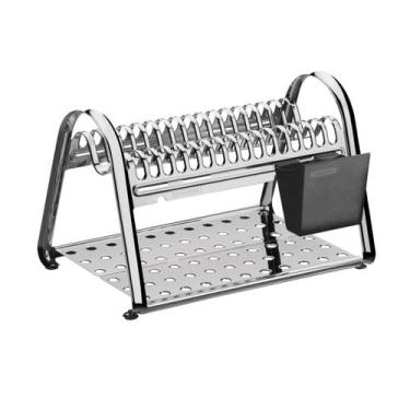 Imagem de Escorredor de Louça Tramontina Ciclo em Aço Inox com Porta Talheres Pr
