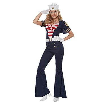 Imagem de California Costumes Moletom com todas as mãos no baralho para mulheres, Azul royal/branco/vermelho, P