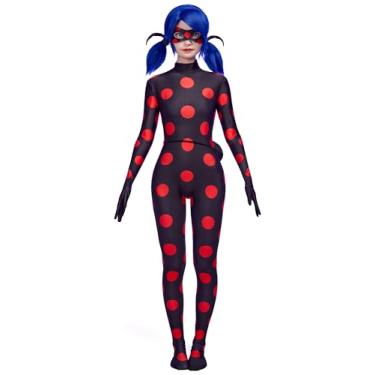 Imagem de Micotaku Women Miraculous Ladybug Miss Fortune Cosplay Costume Dark Ladybug Marinette Bodysuit