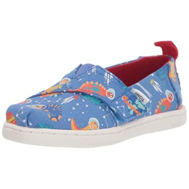 Imagem de TOMS Mocassim Alpargata para meninas, Dinossauro azul ultramarino que brilha no escuro no espaço, 22