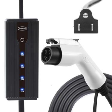 Imagem de Carregador SAE J1772 Nível 1+2 EV, 16Amp 90-260V, 3,5KW, carregador elétrico portátil para carro, cabo de carregamento com plugue macho NEMA 5-15 estação de carregamento doméstico