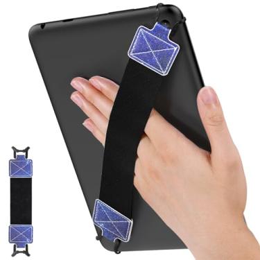 Imagem de MoKo Alça de mão de segurança para tablet de 9 a 11 polegadas, iPad/iPad Pro/iPad Air/Kindle Fire HD/Samsung, alça de mão versátil de alta elasticidade, suporte de dedo leve, cinto preto, céu