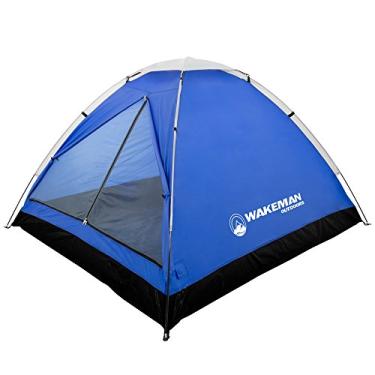 Imagem de Tenda para 2 pessoas – barraca de cúpula resistente à água com mosca de chuva removível e bolsa de transporte para acampamento, mochila, caminhada e festivais da Wakeman (azul)