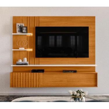 Imagem de Home Bancada Suspensa Atena com 3 Portas Deslizantes Cinamomo Off Whit