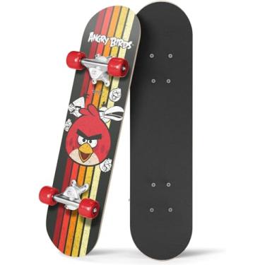 Imagem de Angry Birds Skate infantil para iniciantes - Mini placa de cruzeiro de madeira com gráficos legais para meninos e meninas de 5 a 14 anos - deck de 61 cm, caminhões de alumínio, rodas de 54 mm, leve -