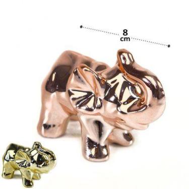 Imagem de Enfeite Elefante de Porcelana 8 cm Metalizado - INTERPONTE