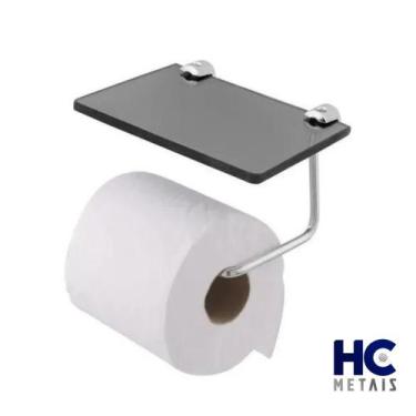 Imagem de Papeleira Multiuso Porta Objetos De Vidro Fume P/ Banheiro - HC METAIS