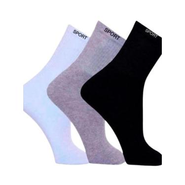 Imagem de 1x Par Meia Cano Alto Algodão Adulto Unissex Sport 36-42 - Ninfrodite,