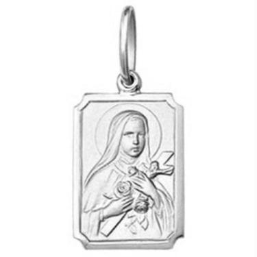 Imagem de Pingente Pequeno 1.1cm Modelo Quadrado Santos Ouro Branco 18k ( 29 San