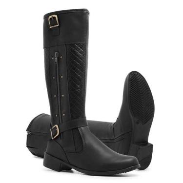 Imagem de Bota Cano Alto Longo Feminina Com Fechamento Lateral em Ziper Modelo O