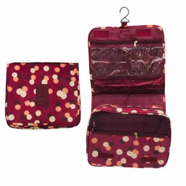 Imagem de Necessaire Com Gancho Cabide Divisória Multiuso Viagem Estampada SM144