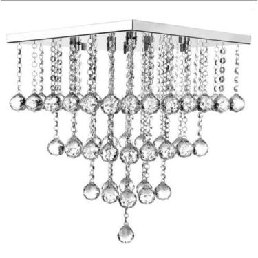 Imagem de Lustre de Cristal Para Escritório e Recepção, Com 50Cm de Alt, Base de
