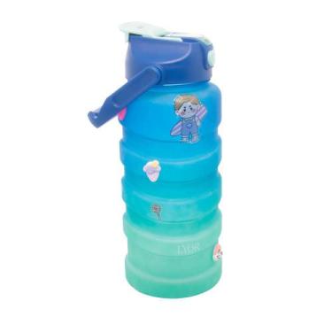 Imagem de Garrafa Squeeze Lyor de Wave Azul e Verde C/ Adesivos 2l