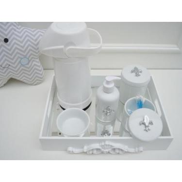 Imagem de Kit Higiene Bebê Porcelana Térmica Quarto K028 Flor de Liz - Ciranda A