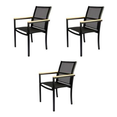 Imagem de kit 3 Poltronas para sala de Jantar Área Externa e Interna Amélia - Lu