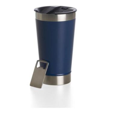 Imagem de Copo Termico Com Tampa E Abridor Para Bebidas Quente Gelada Chopp 473 
