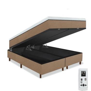Imagem de Cama Box Baú e Colchão Magnético Massageador - Eco New Prince, Bege, Q