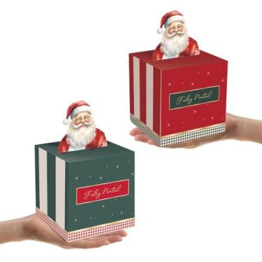 Imagem de 10 Caixas Pop Up Charm Natalino Grande 14x14x16 Dois Modelos Natal Cro