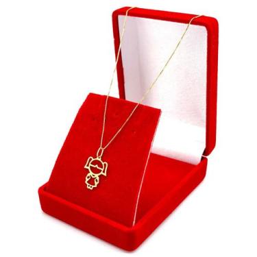 Imagem de Colar Feminino 40cm Ouro 18k Cordão Pingente Menina Filha - DR Joias