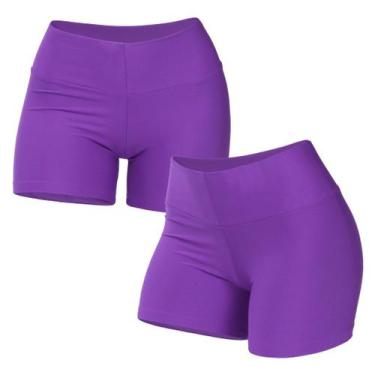 Imagem de Short Fitness Feminino Curto Cós Alto Academia treino Suplex - Adrik F