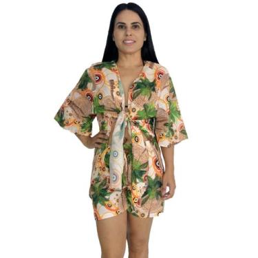 Imagem de Saída de praia conjunto Kimono camisão + Shorts - Tropicana Modas, Úni