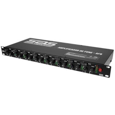 Imagem de Amplificador de Fone Santo Angelo Af8 Mono 8 Canais Bivolt, Preto