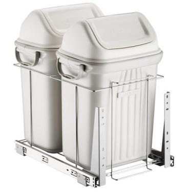 Imagem de Lixeira Dupla Deslizante 38 Litros Embutir Armário Schmitt