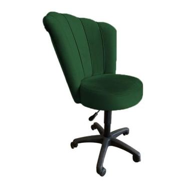 Imagem de Cadeira Giratória Mocho para Escritório Tecido Veludo Várias Cores - E